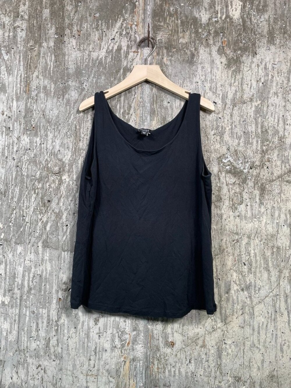 EILEEN FISHER Women's Silk Scoop Neck Tank Top Size PS in Black